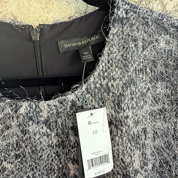 Banana Republic Shift Dress Soft Eyelash Fringe Snakeskin Cocktail Party 10 NWT - Picture 3 of 6